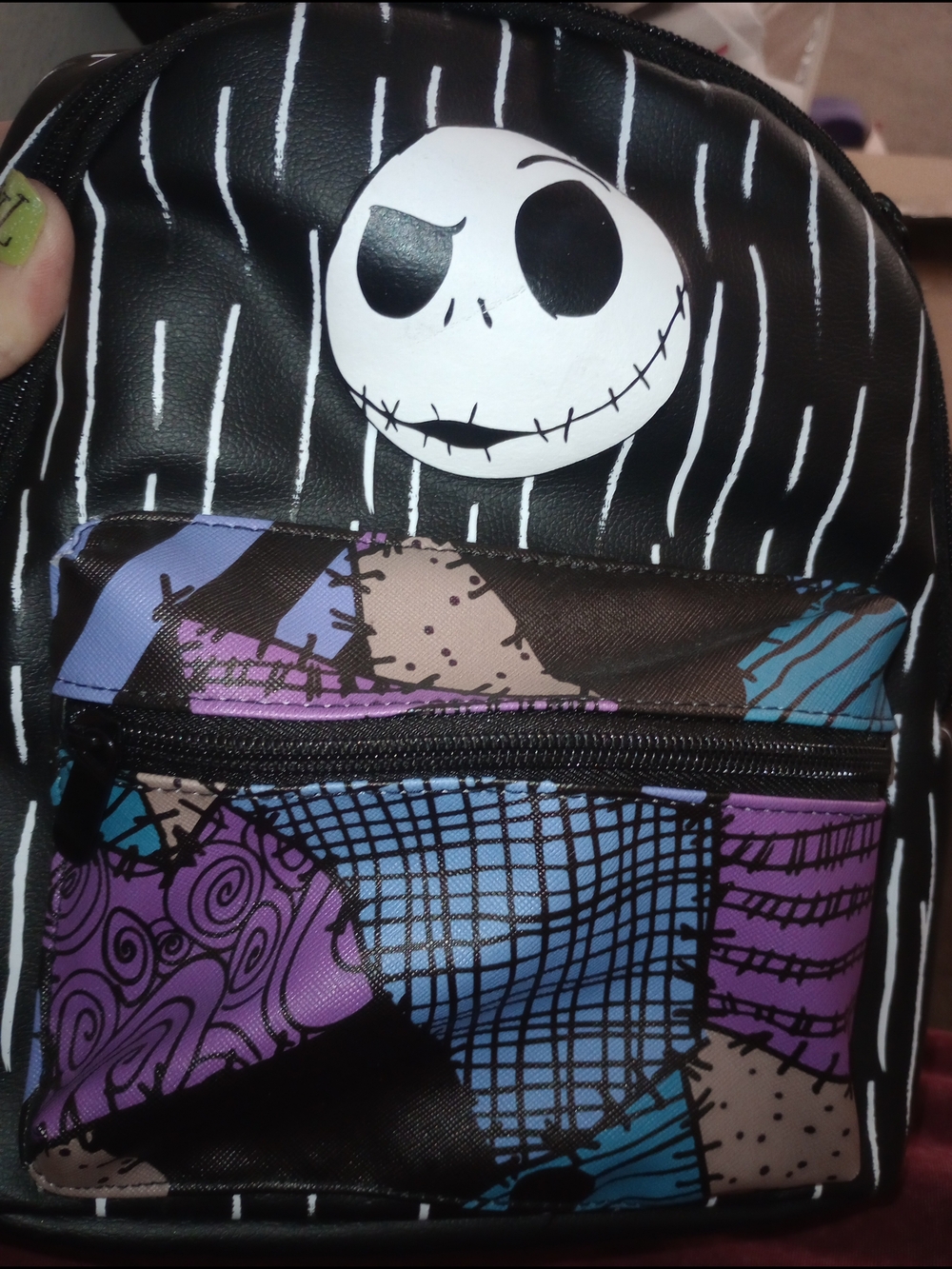 Jack Skellington Patch Black Mini Backpack - Picture 3 of 4
